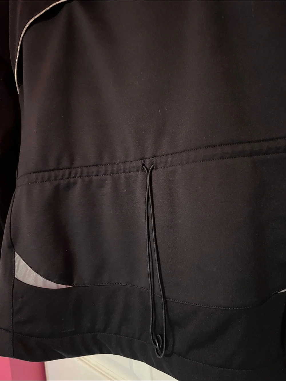 Nike Women’s Black Windbreaker Jacket Hoodie White Accent Panels Size Large